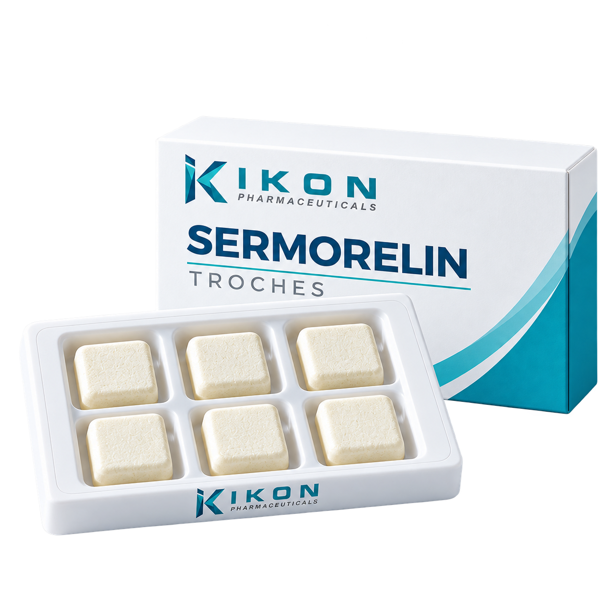 IKON Sermorelin carton and troche tray packaging concept