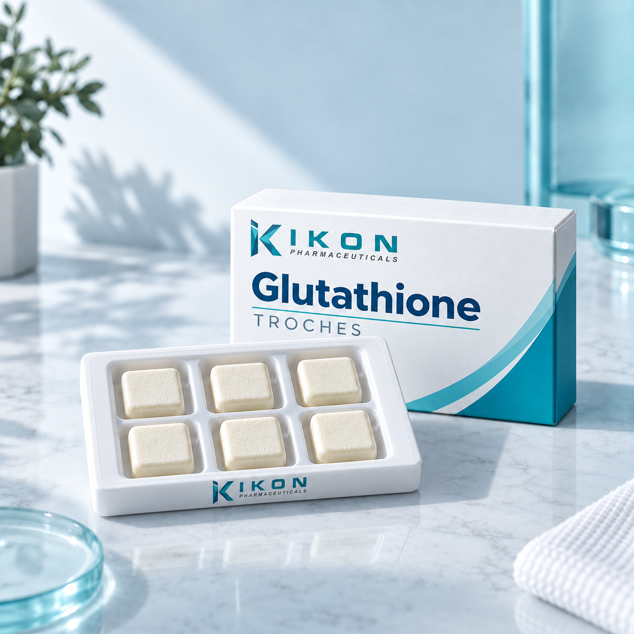 IKON Glutathione Troches branded packaging concept